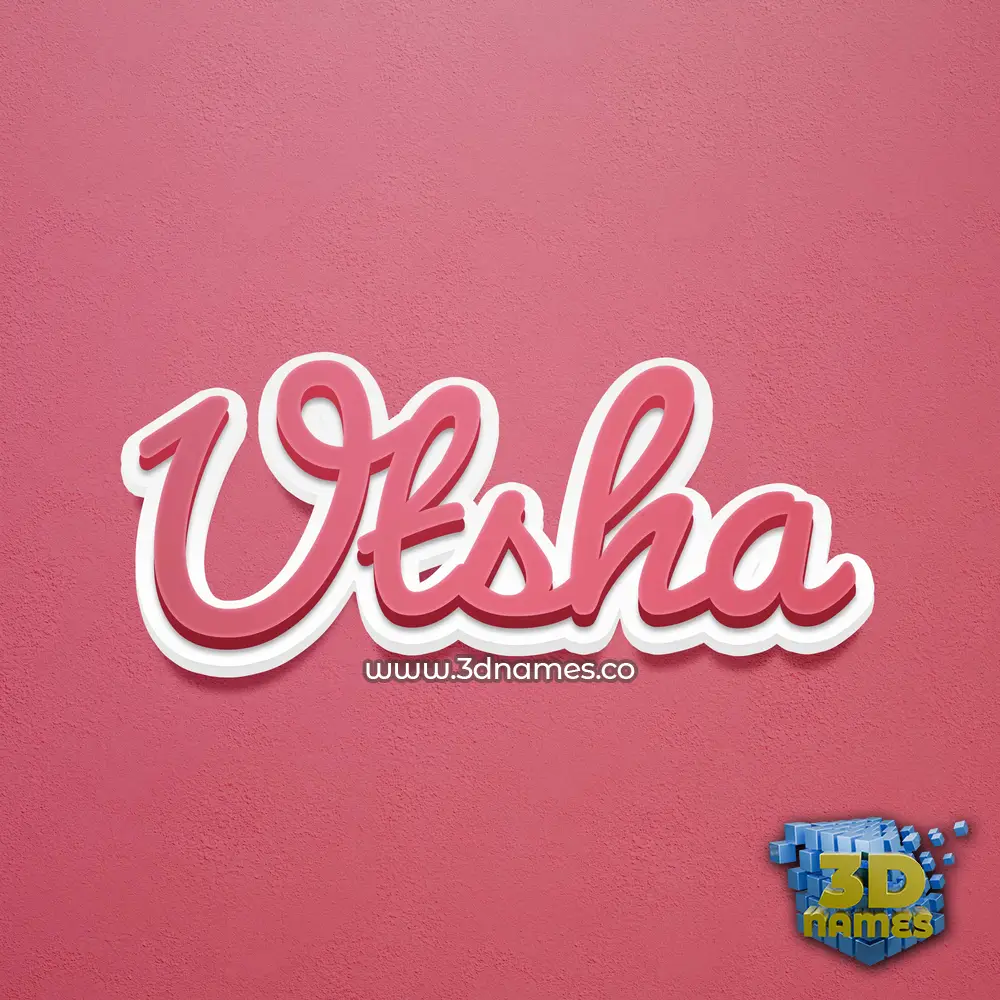 utsha in Red Scribble style - 3D name wallpaper