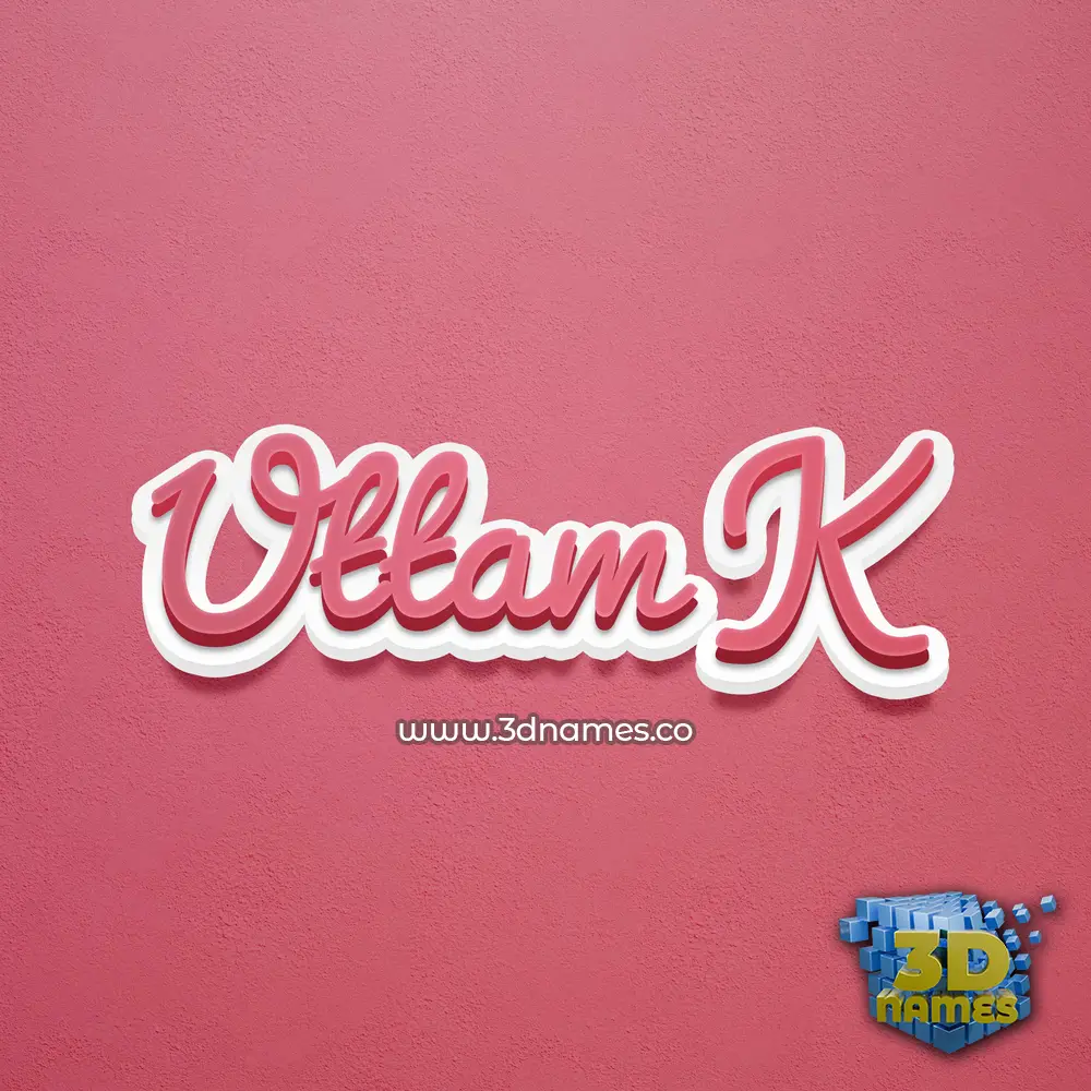 uttam k in Red Scribble style - 3D name wallpaper
