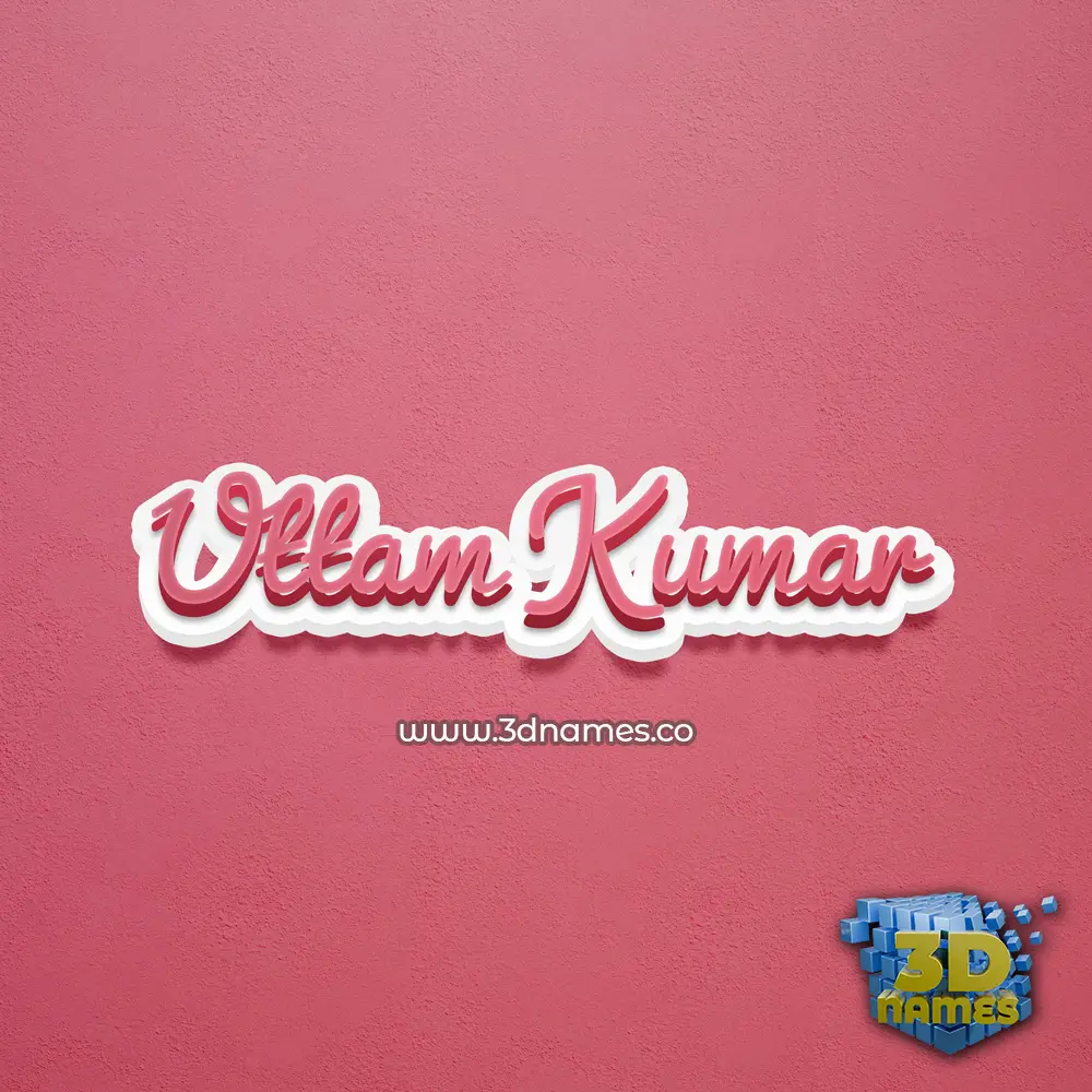 uttam kumar in Red Scribble style - 3D name wallpaper