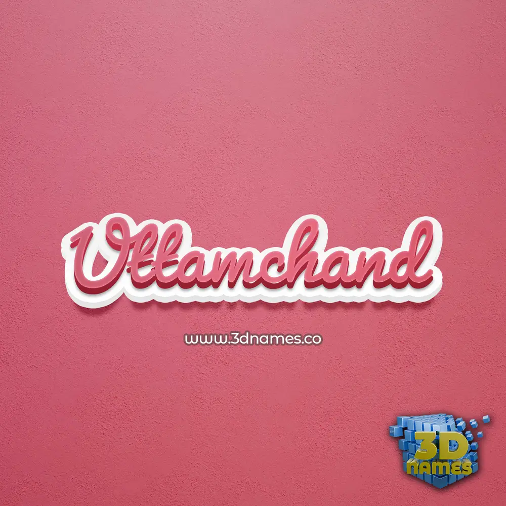 uttamchand in Red Scribble style - 3D name wallpaper