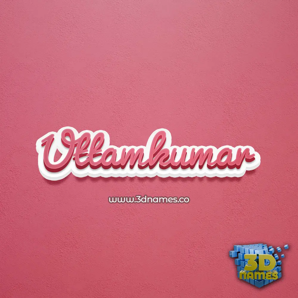 uttamkumar in Red Scribble style - 3D name wallpaper