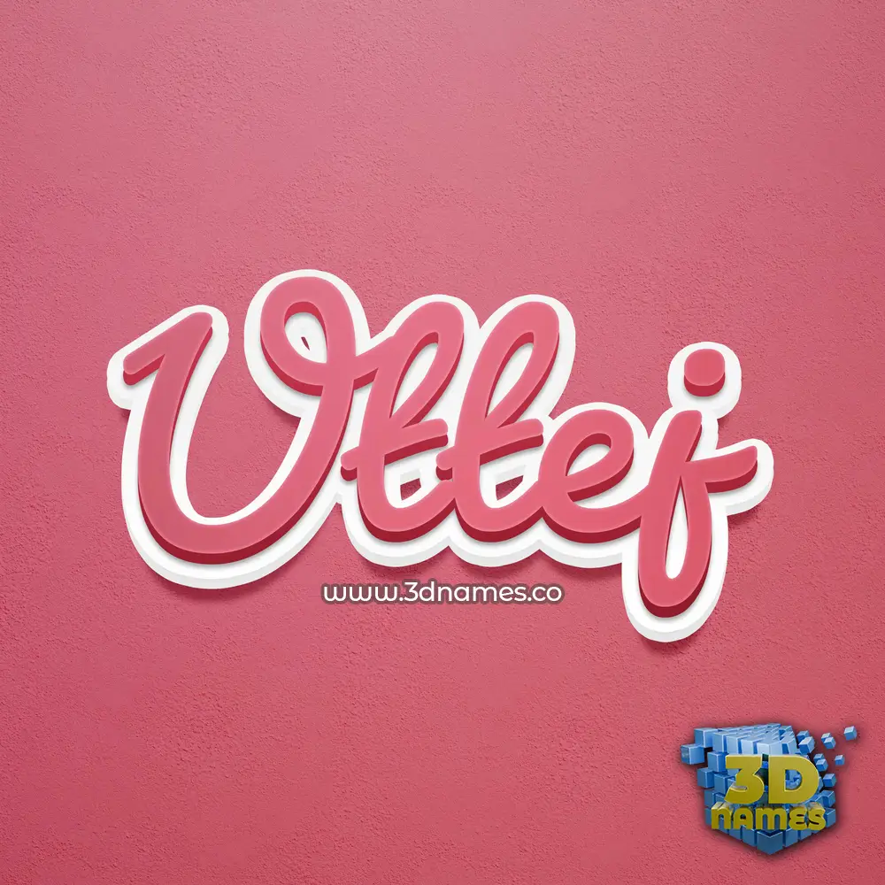 uttej in Red Scribble style - 3D name wallpaper