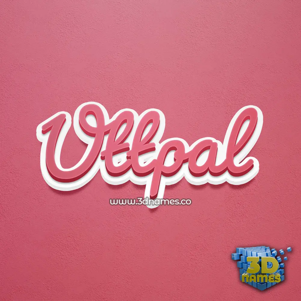 uttpal in Red Scribble style - 3D name wallpaper