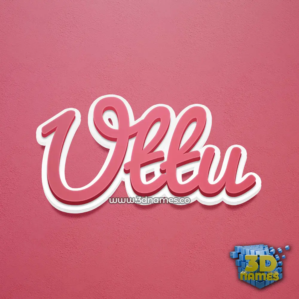 uttu in Red Scribble style - 3D name wallpaper