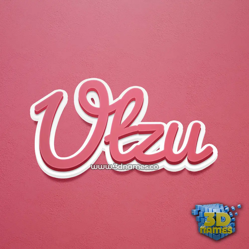 utzu in Red Scribble style - 3D name wallpaper