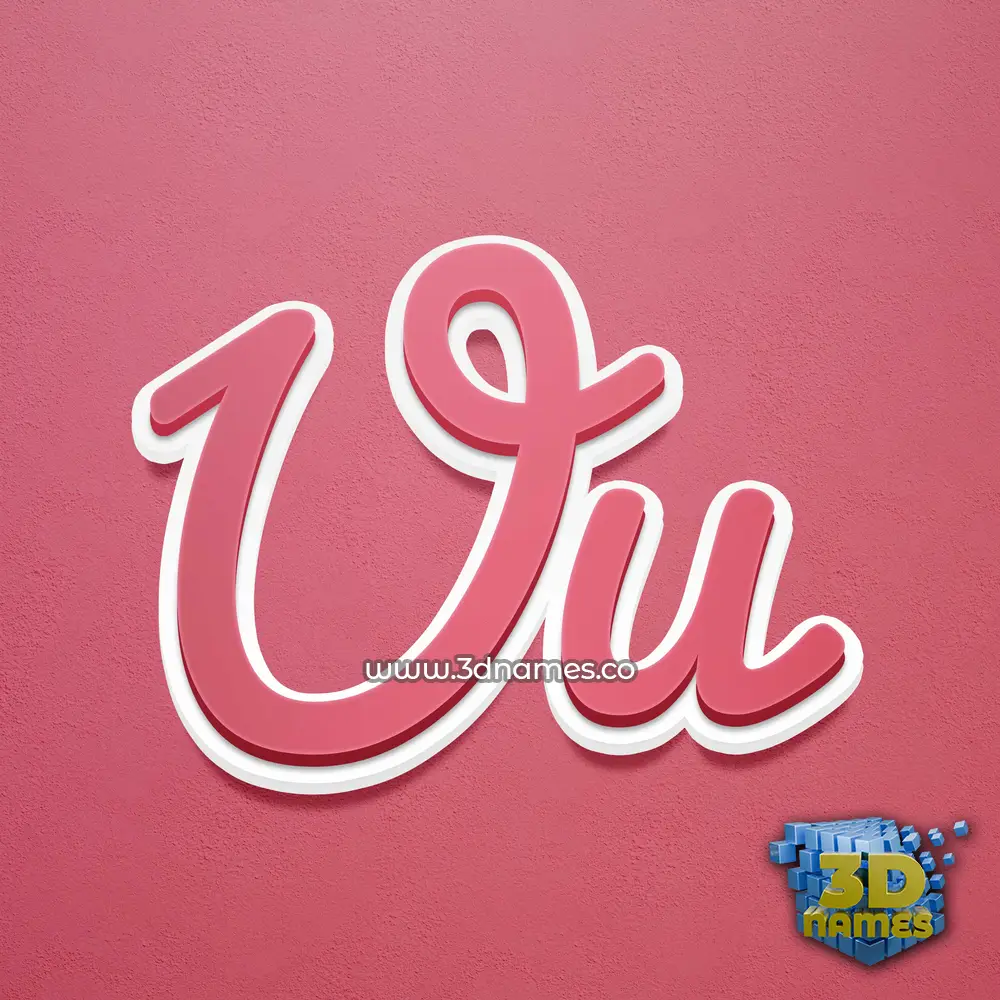uu in Red Scribble style - 3D name wallpaper
