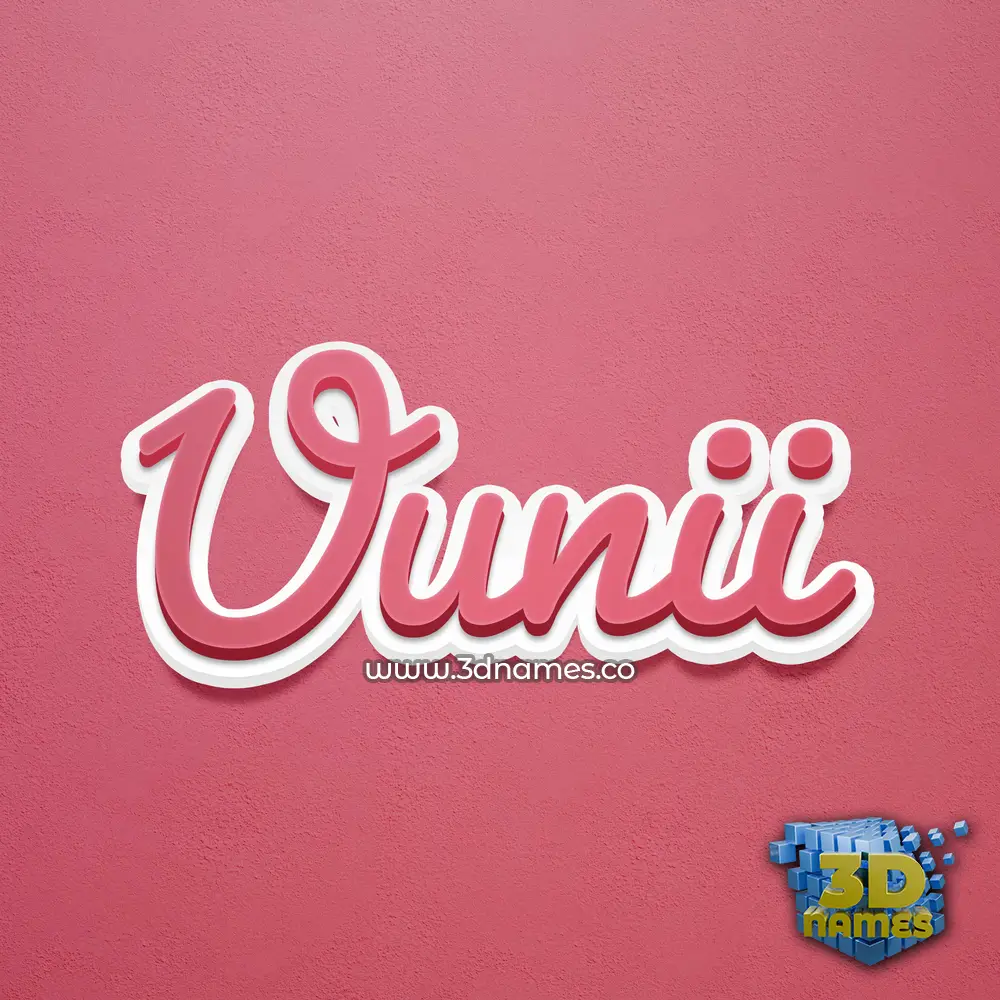 uunii in Red Scribble style - 3D name wallpaper