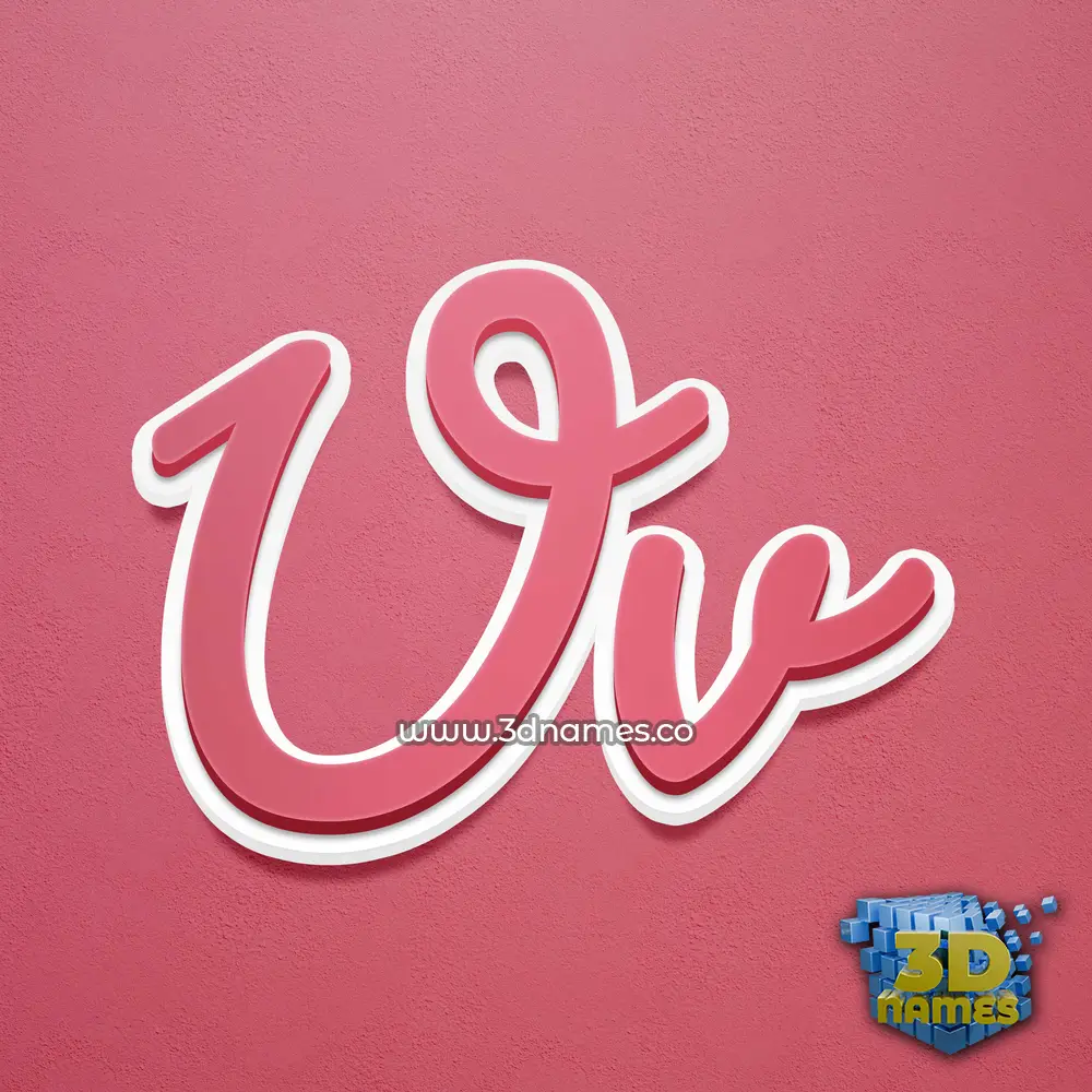 uv in Red Scribble style - 3D name wallpaper