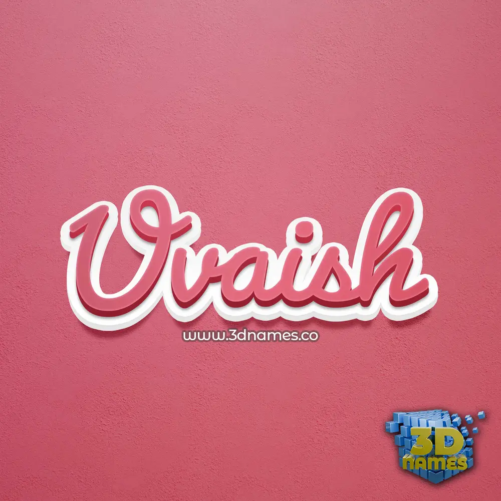 uvaish in Red Scribble style - 3D name wallpaper