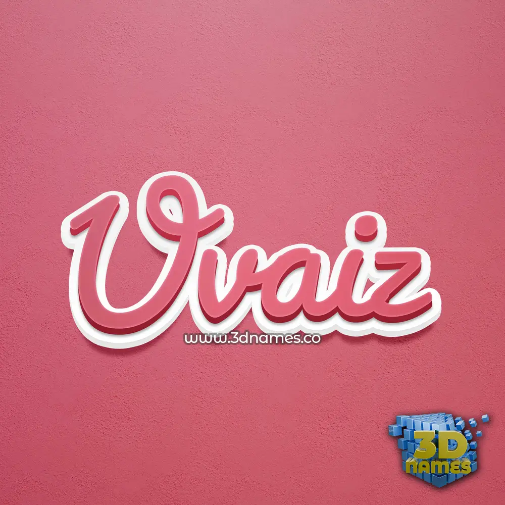 uvaiz in Red Scribble style - 3D name wallpaper
