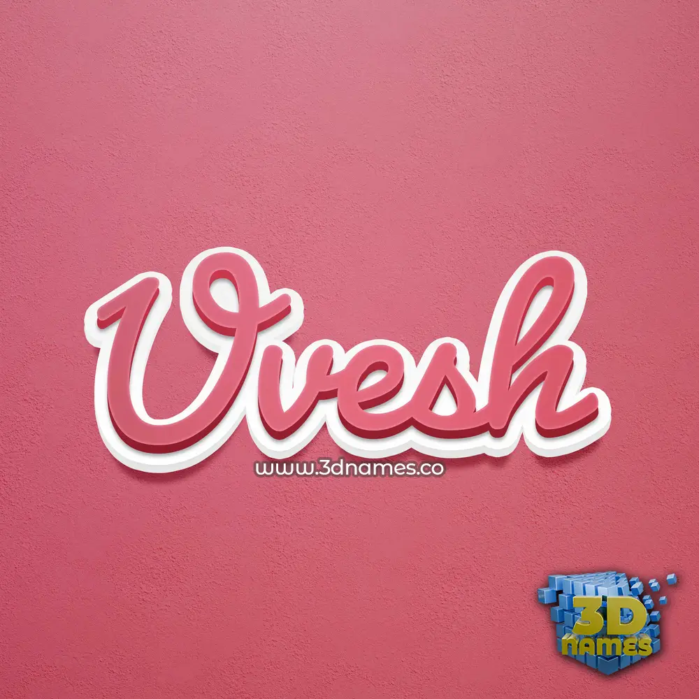 uvesh in Red Scribble style - 3D name wallpaper