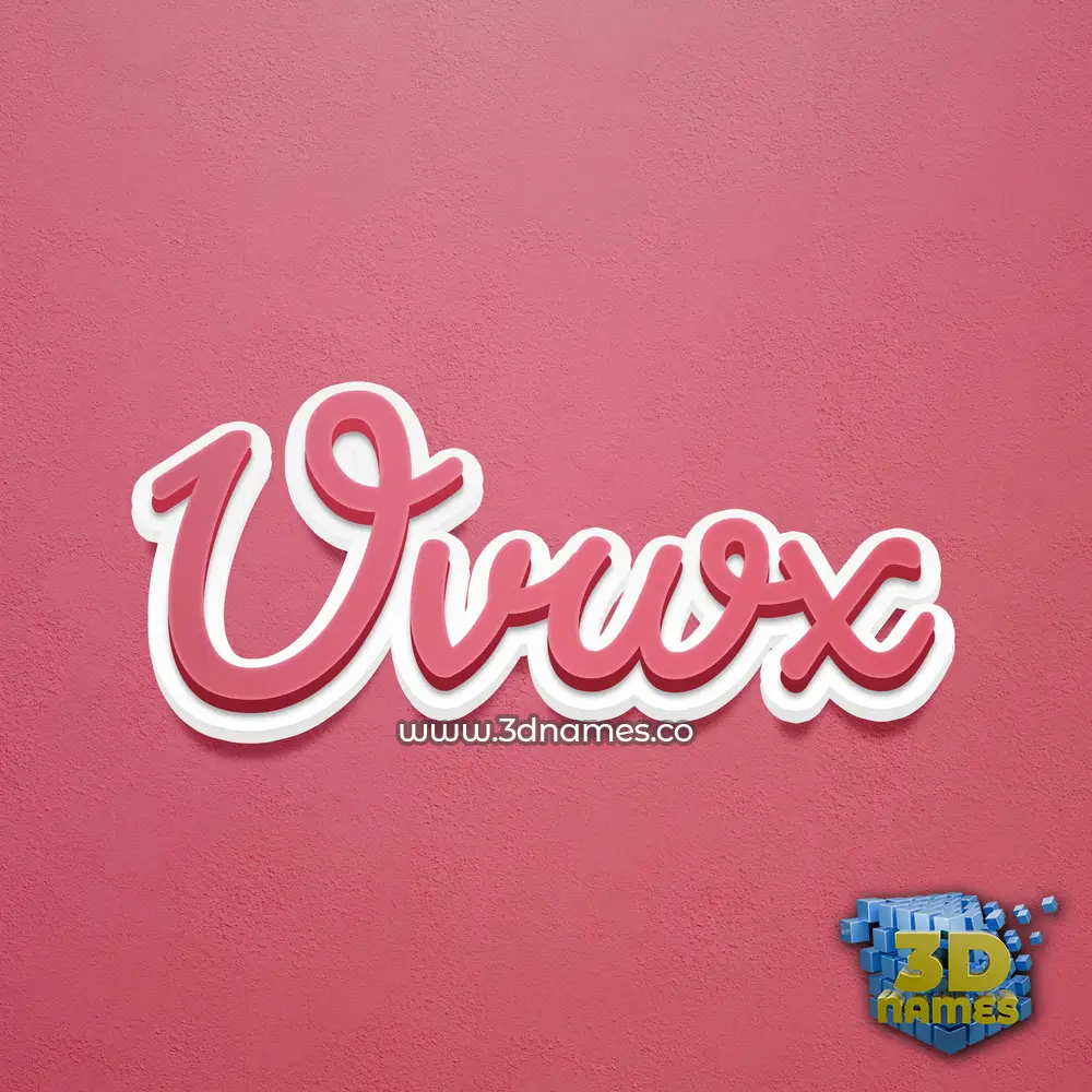 uvwx in Red Scribble style - 3D name wallpaper