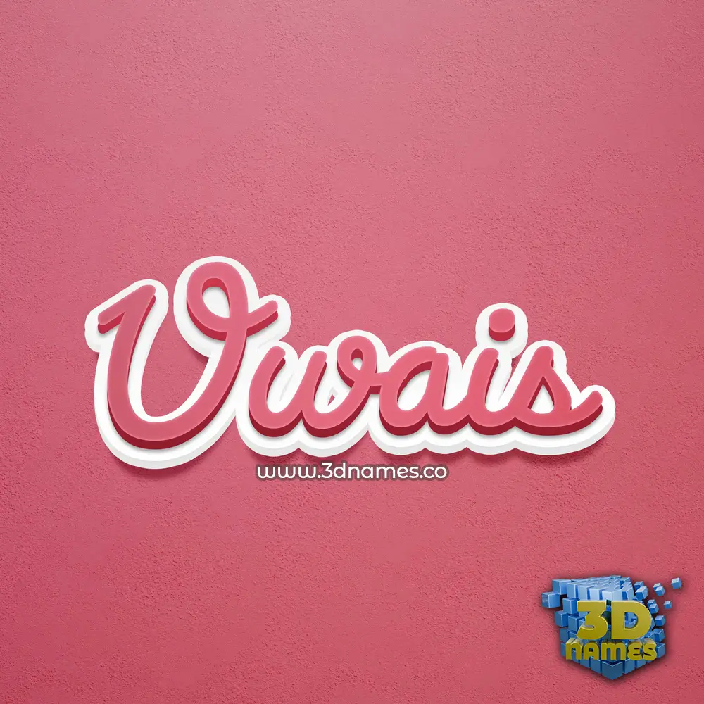 uwais in Red Scribble style - 3D name wallpaper