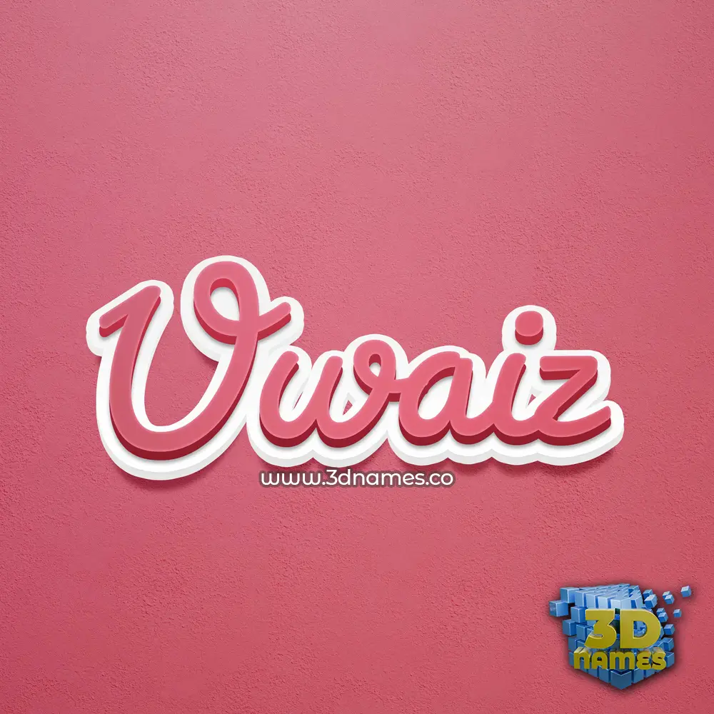 uwaiz in Red Scribble style - 3D name wallpaper
