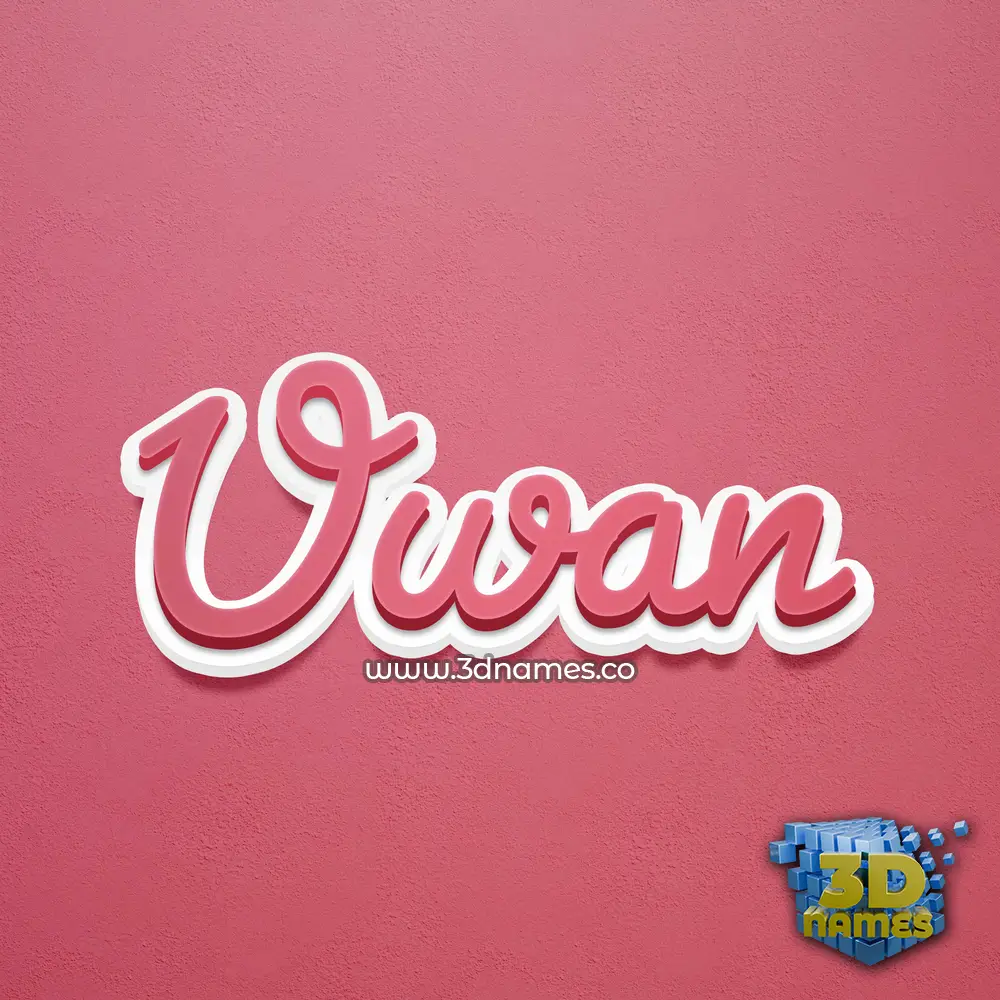 uwan in Red Scribble style - 3D name wallpaper