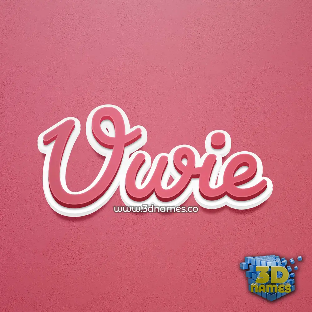 uwie in Red Scribble style - 3D name wallpaper