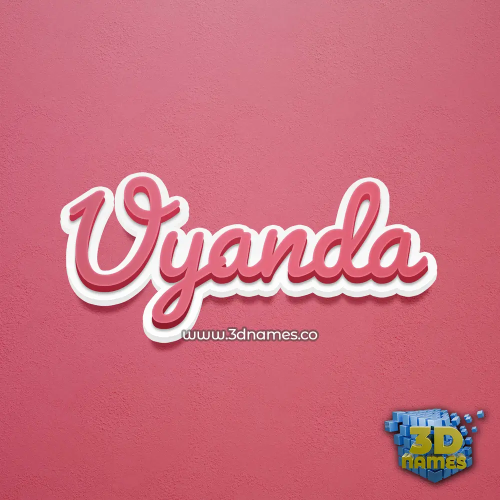 uyanda in Red Scribble style - 3D name wallpaper