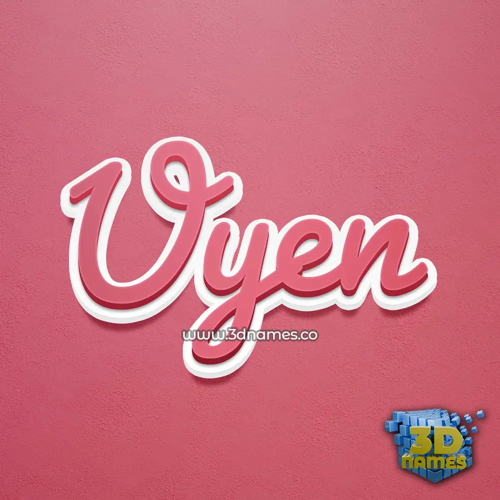 uyen in Red Scribble style - 3D name wallpaper