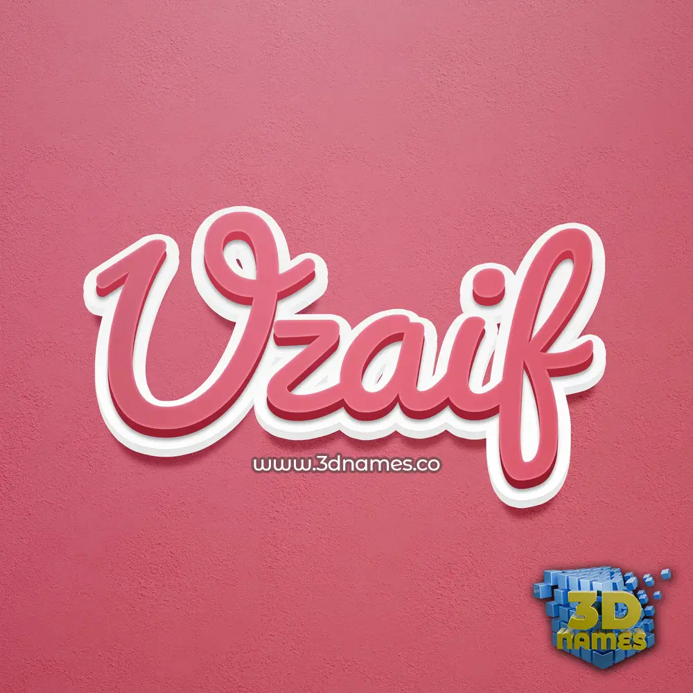 uzaif in Red Scribble style - 3D name wallpaper