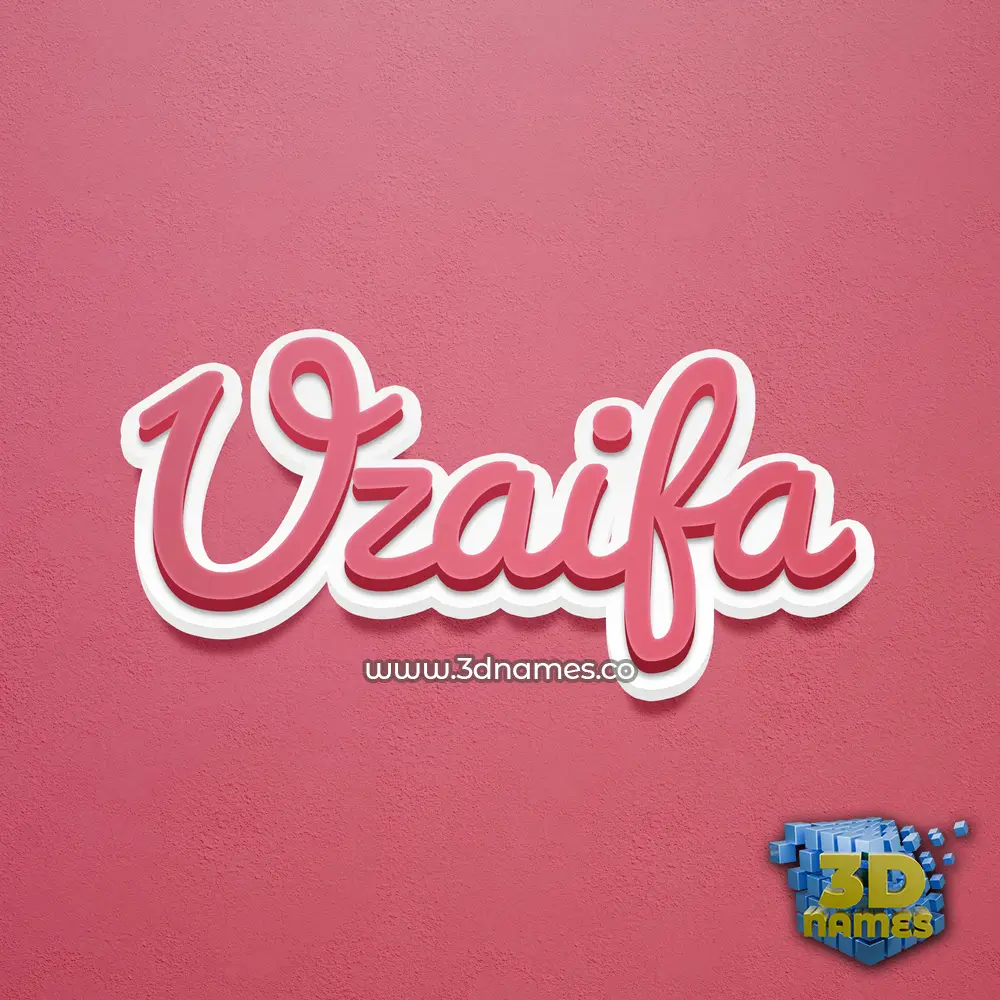 uzaifa in Red Scribble style - 3D name wallpaper