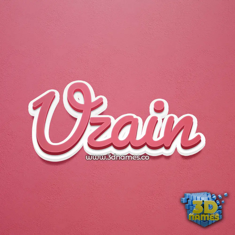 uzain in Red Scribble style - 3D name wallpaper
