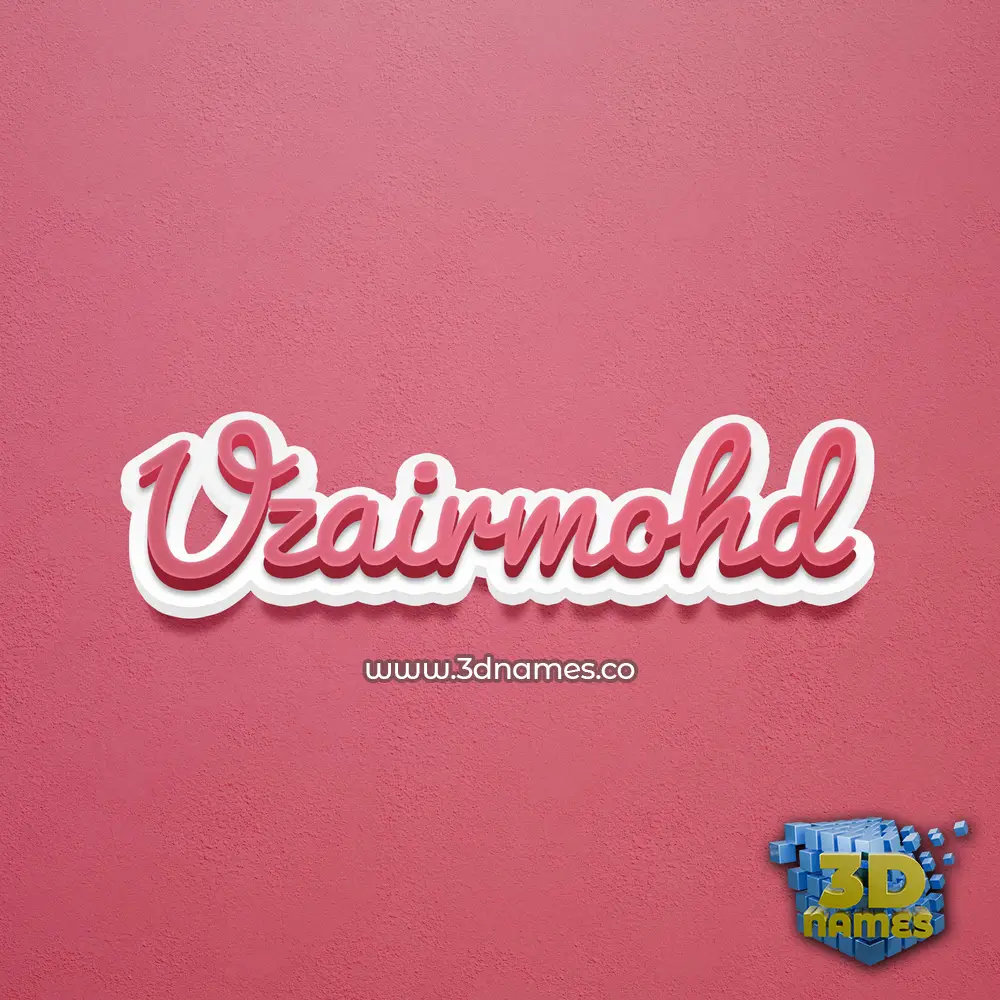 uzairmohd in Red Scribble style - 3D name wallpaper