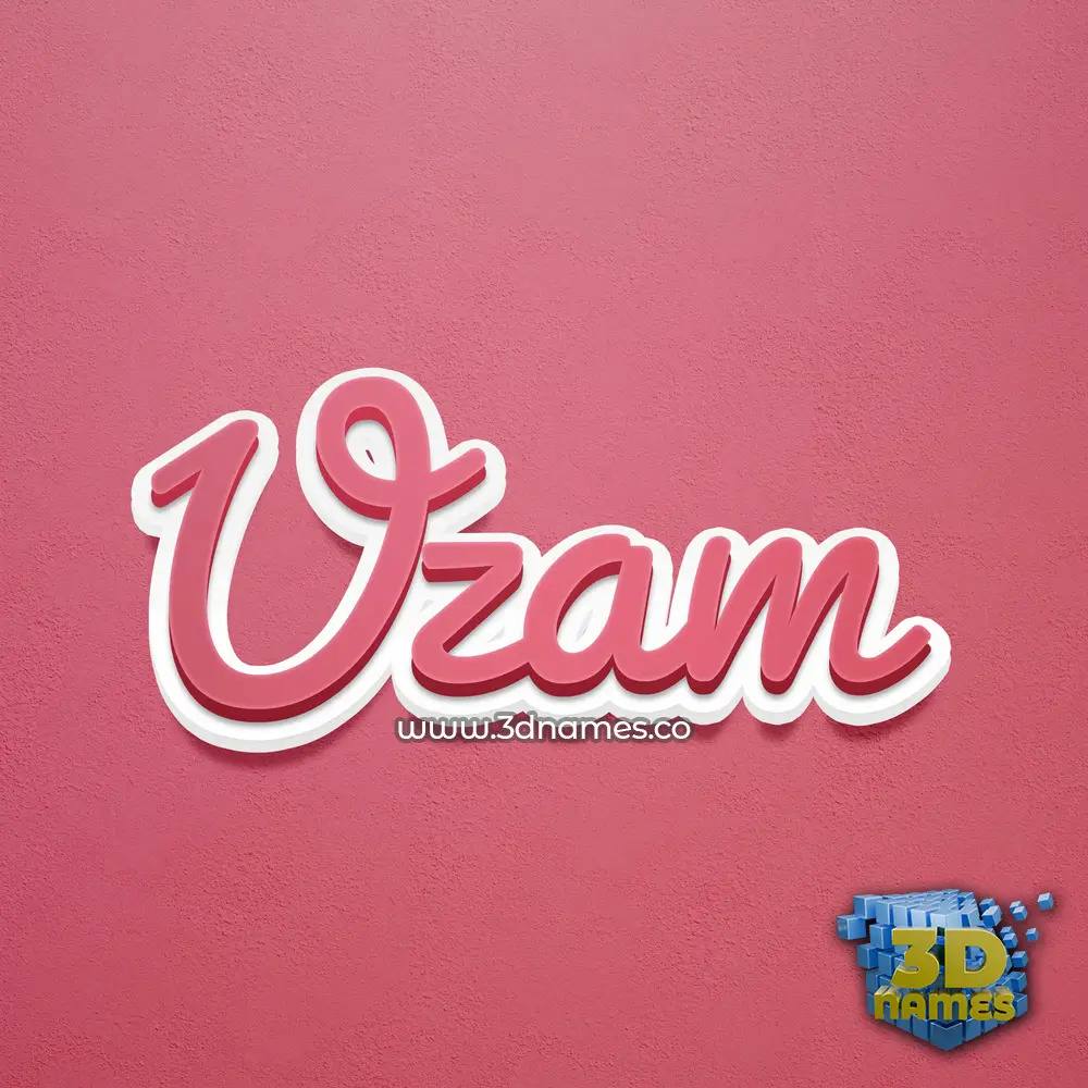 uzam in Red Scribble style - 3D name wallpaper
