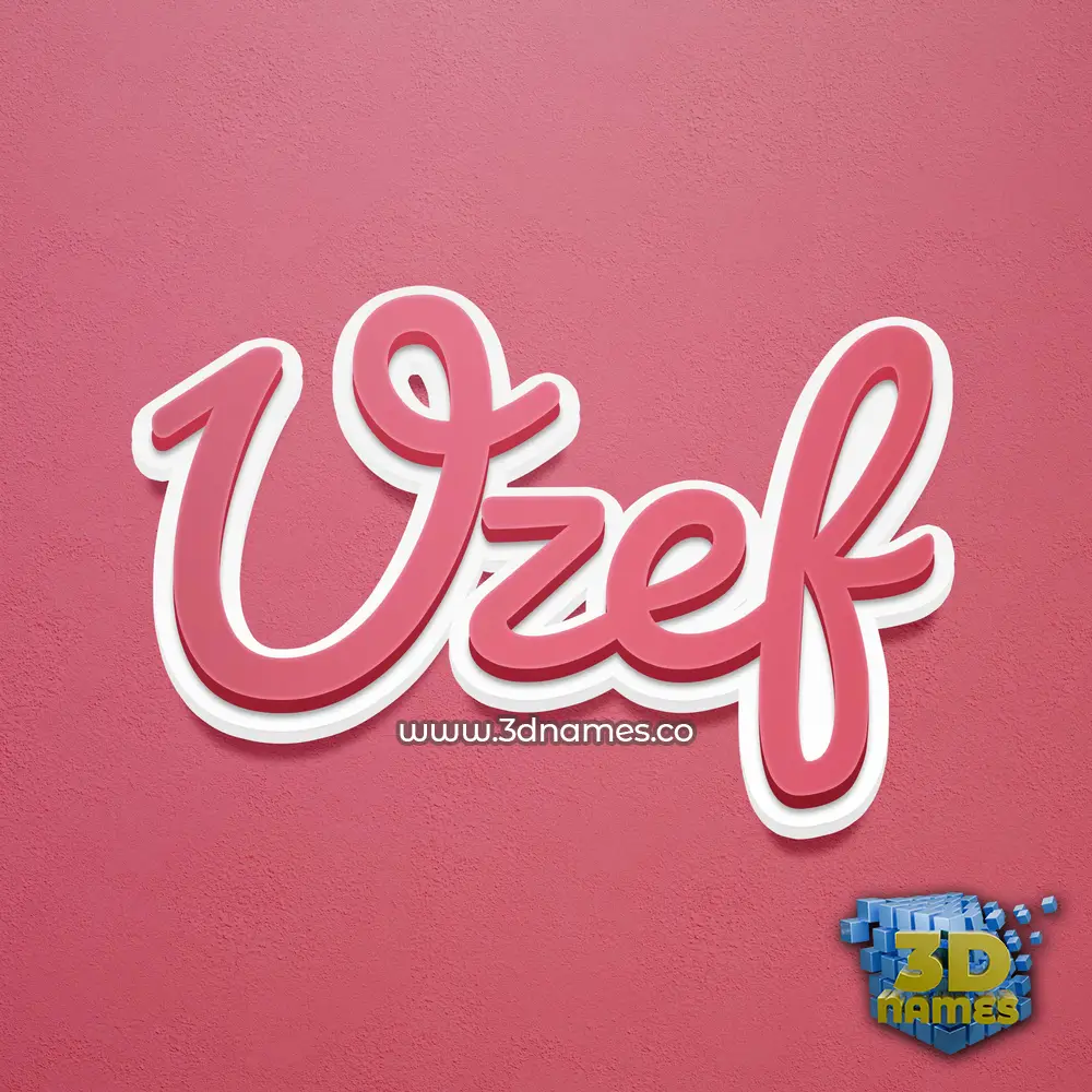 uzef in Red Scribble style - 3D name wallpaper