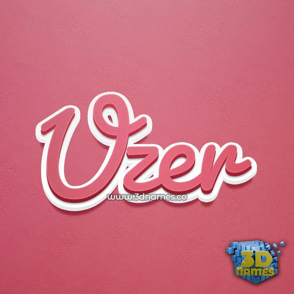 uzer in Red Scribble style - 3D name wallpaper