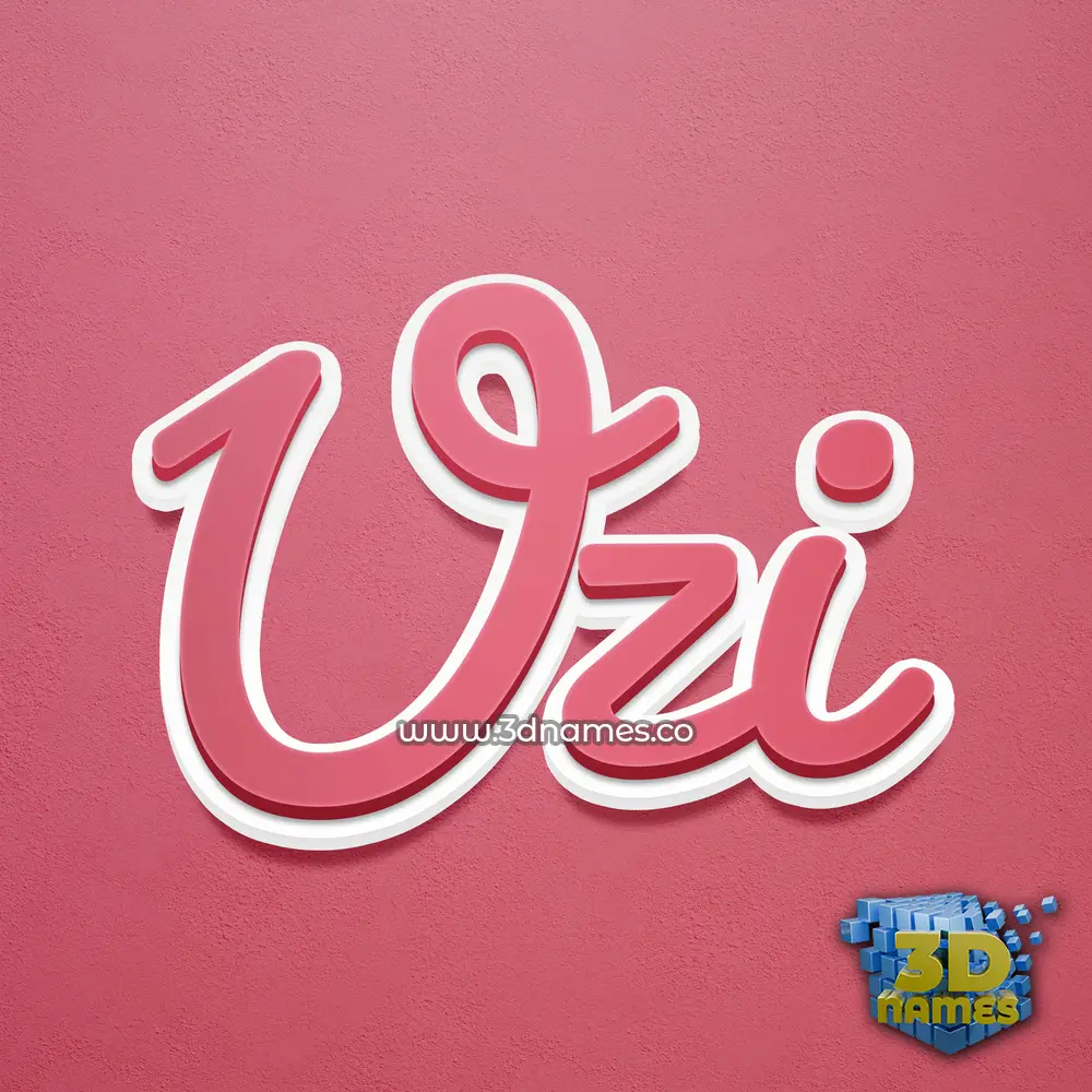uzi in Red Scribble style - 3D name wallpaper