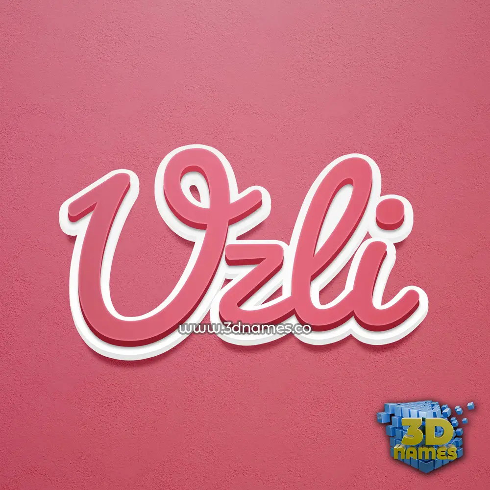 uzli in Red Scribble style - 3D name wallpaper