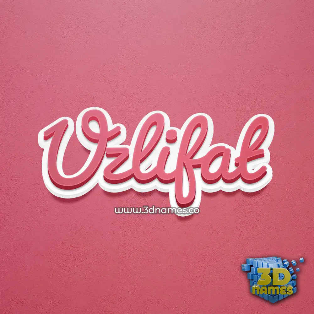 uzlifat in Red Scribble style - 3D name wallpaper