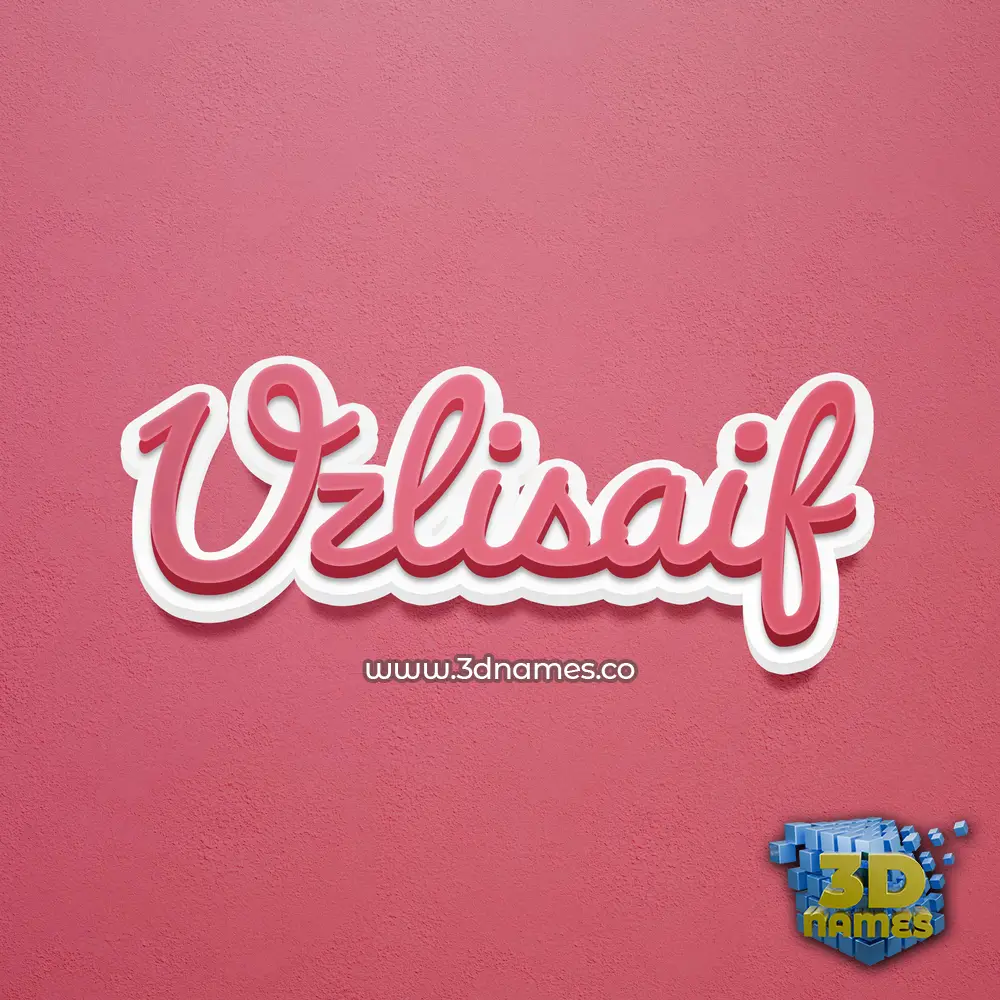 uzlisaif in Red Scribble style - 3D name wallpaper