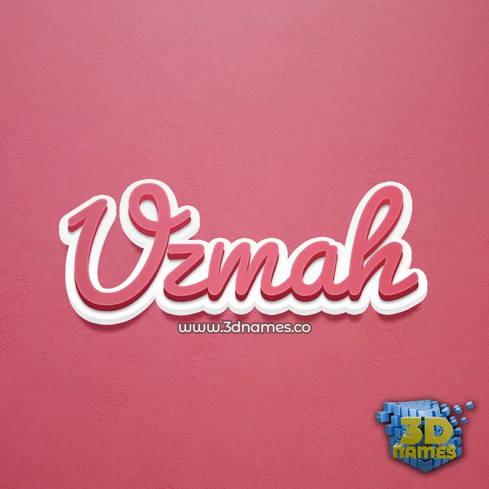 uzmah in Red Scribble style - 3D name wallpaper