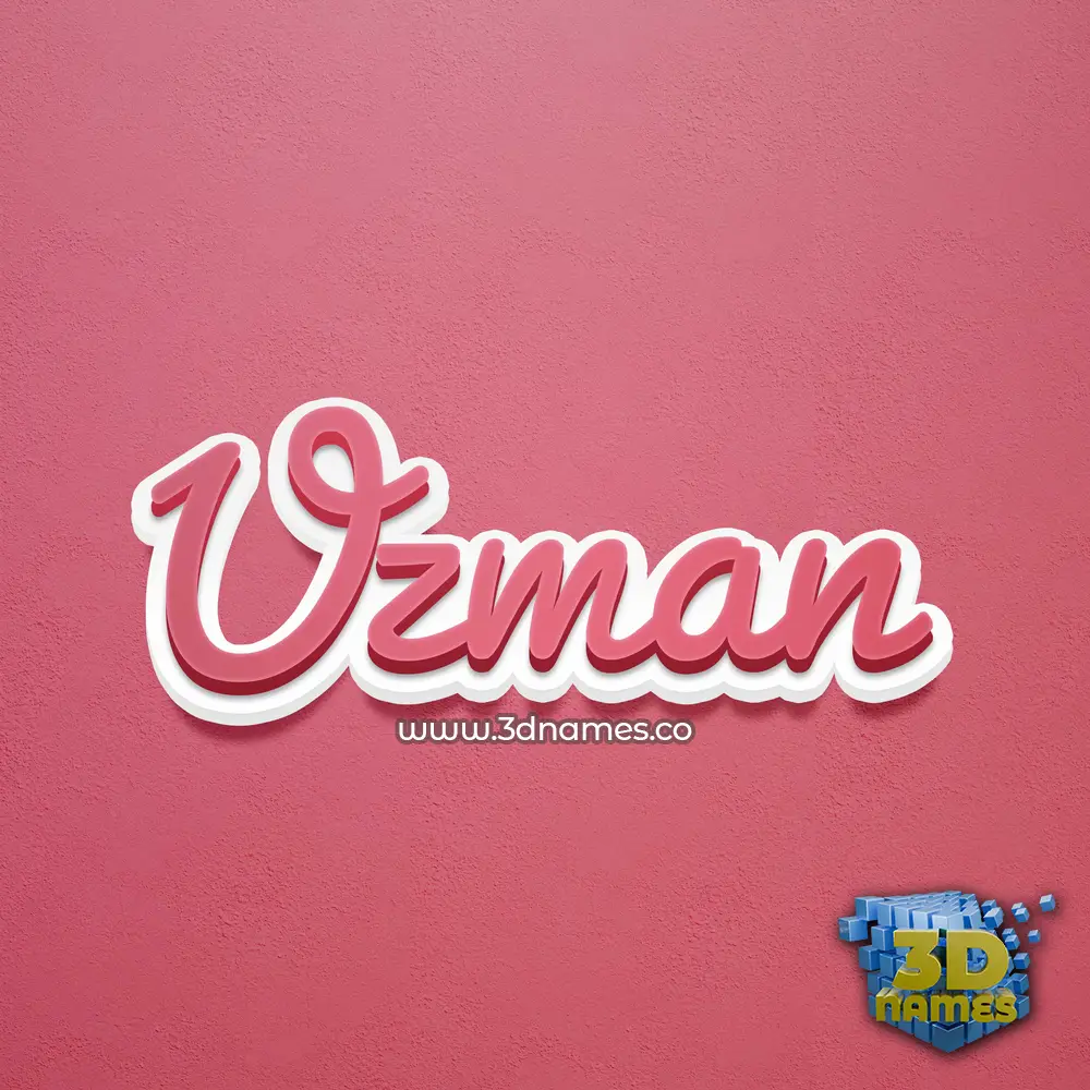 uzman in Red Scribble style - 3D name wallpaper