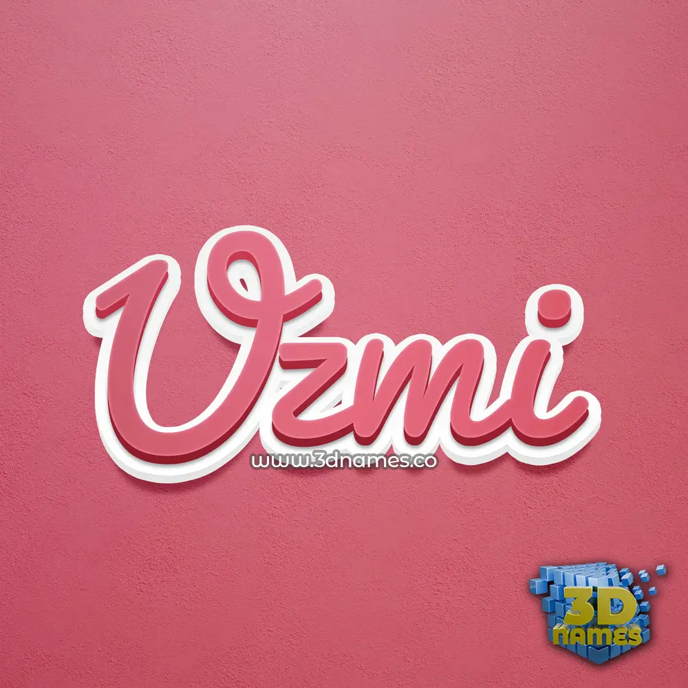 uzmi in Red Scribble style - 3D name wallpaper