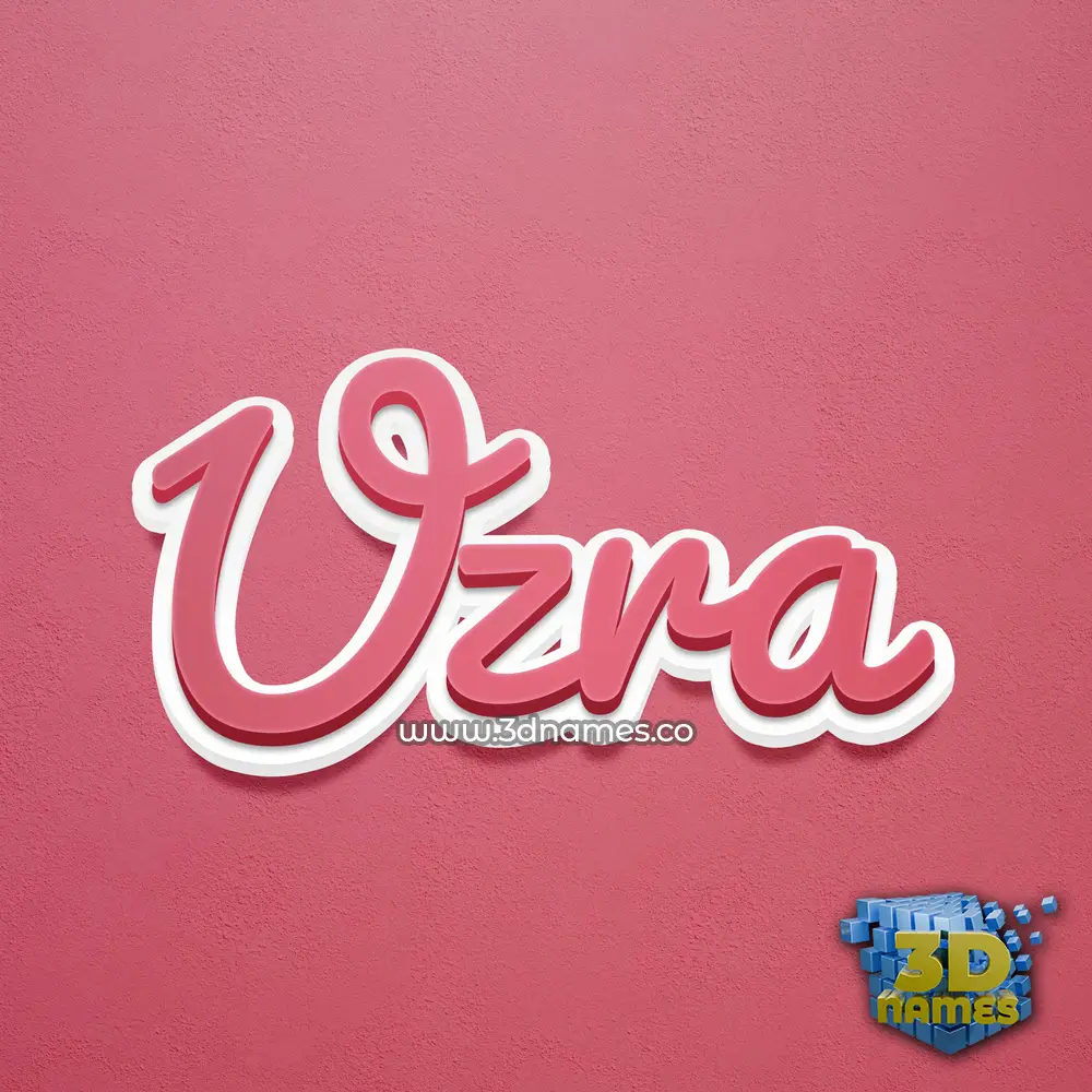 uzra in Red Scribble style - 3D name wallpaper