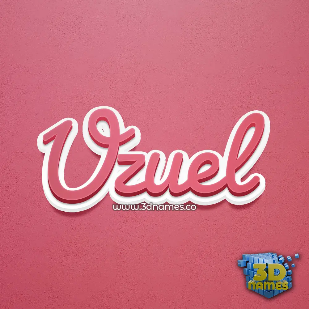 uzuel in Red Scribble style - 3D name wallpaper