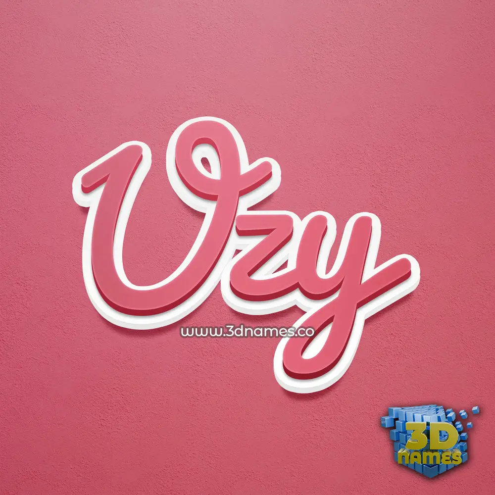 uzy in Red Scribble style - 3D name wallpaper