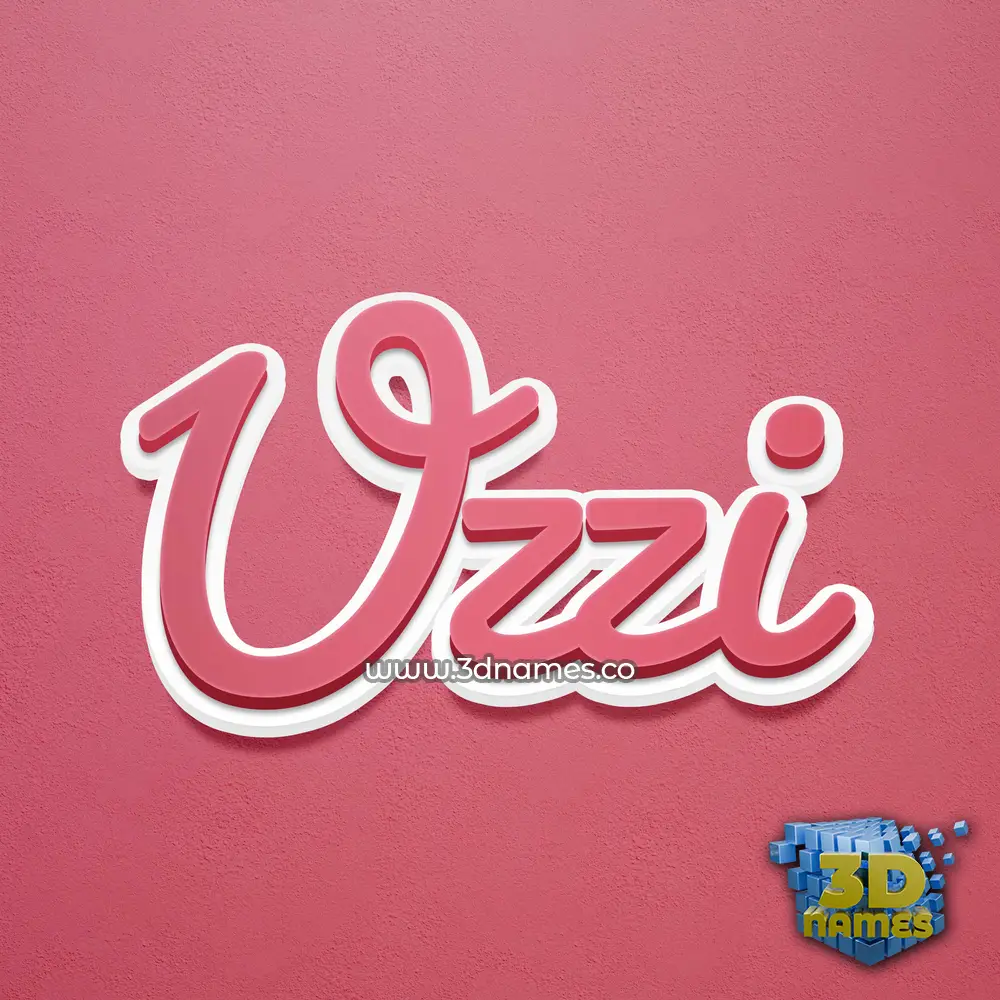 uzzi in Red Scribble style - 3D name wallpaper