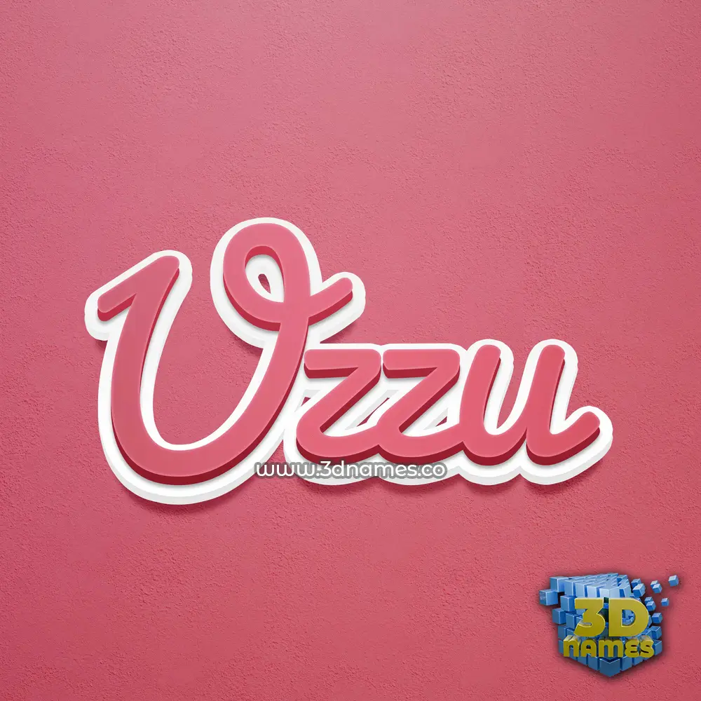 uzzu in Red Scribble style - 3D name wallpaper
