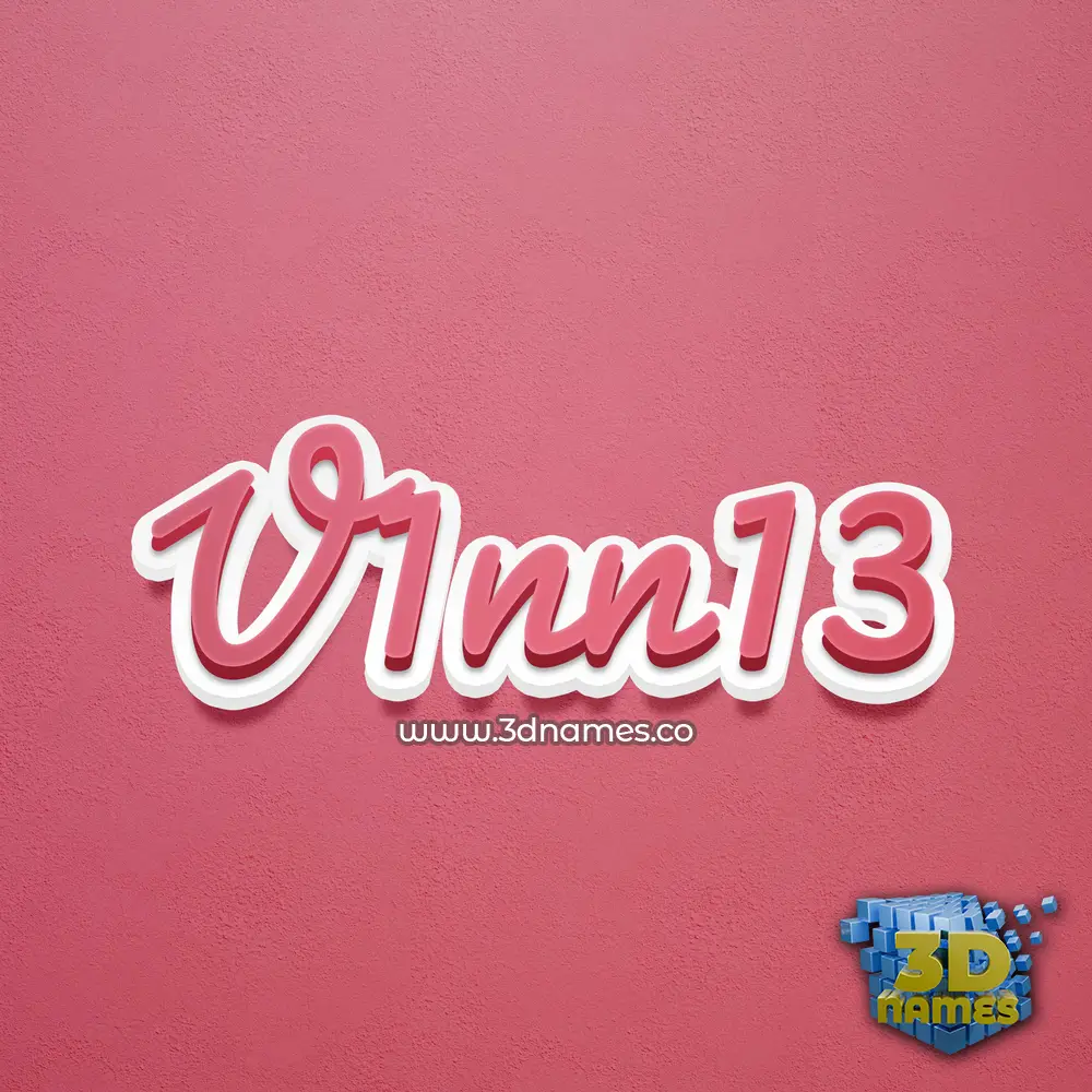 v1nn13 in Red Scribble style - 3D name wallpaper