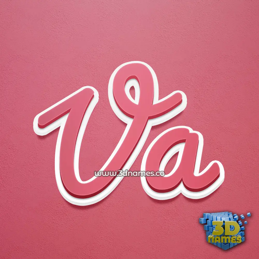 va in Red Scribble style - 3D name wallpaper