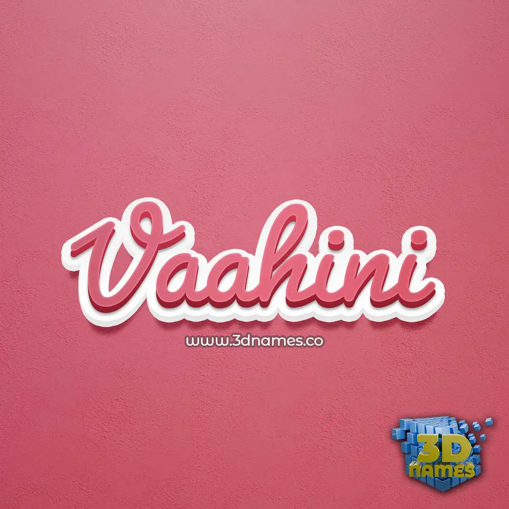 vaahini in Red Scribble style - 3D name wallpaper
