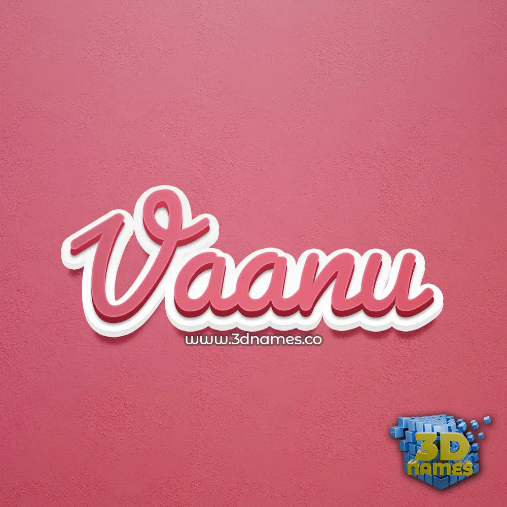 vaanu in Red Scribble style - 3D name wallpaper