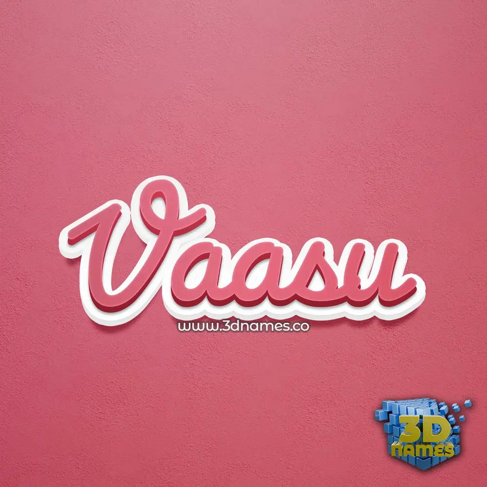 vaasu in Red Scribble style - 3D name wallpaper