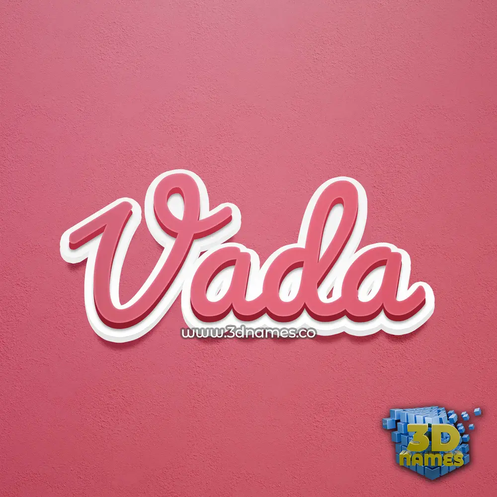 vada in Red Scribble style - 3D name wallpaper