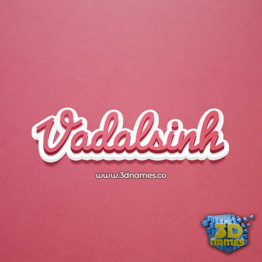 vadalsinh in Red Scribble style - 3D name wallpaper
