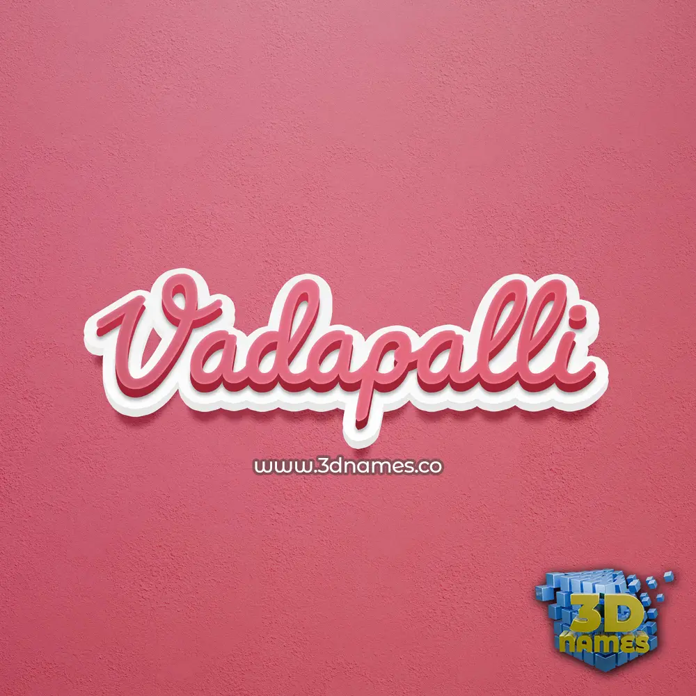 vadapalli in Red Scribble style - 3D name wallpaper