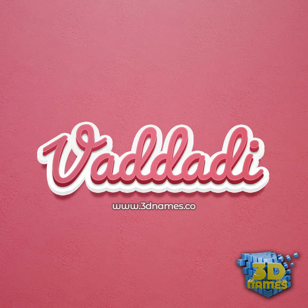 vaddadi in Red Scribble style - 3D name wallpaper